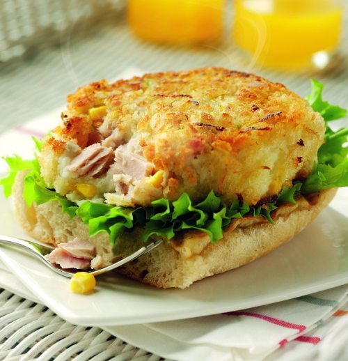 Crispy Tuna Burgers on Ciabatta