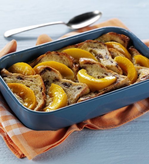 Peachy Bread and Butter Pudding