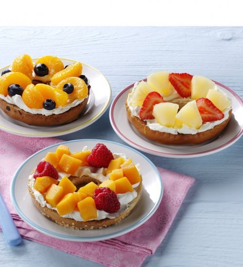 Fruity-topped Bagels