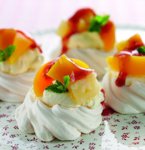 Tropical Fruit Meringue Nests