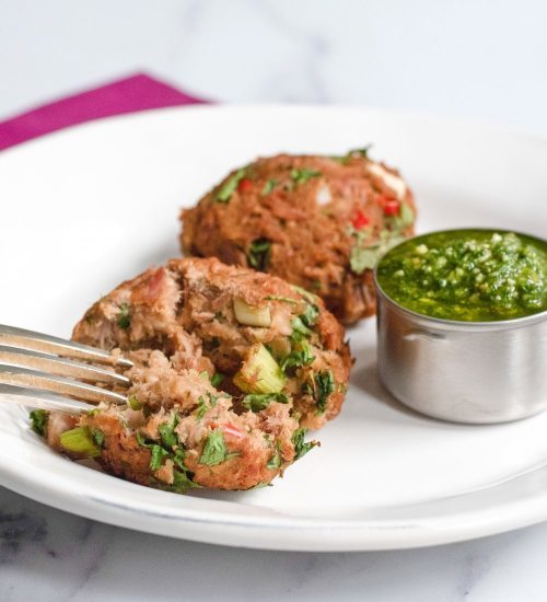Tuna Burgers with a Sweet and Tangy Slaw