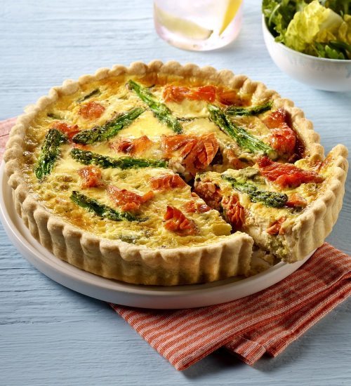 Alaska Salmon and Spring Vegetables Quiche