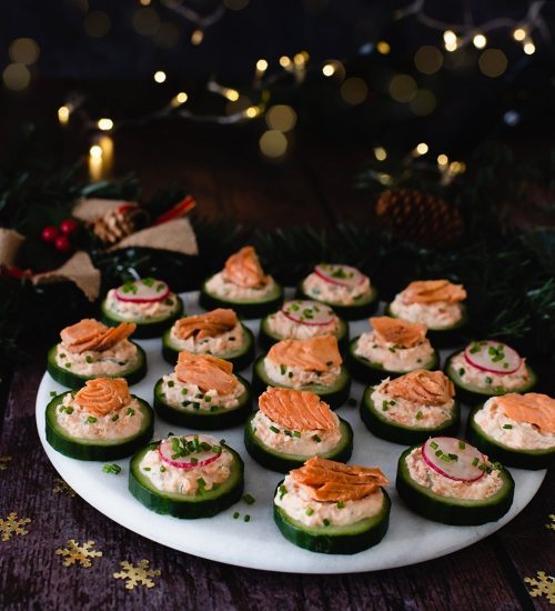 Salmon and Cucumber Canapés