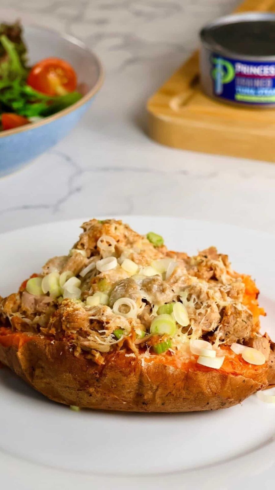 Air fryer Tuna and Cheese Sweet Potato