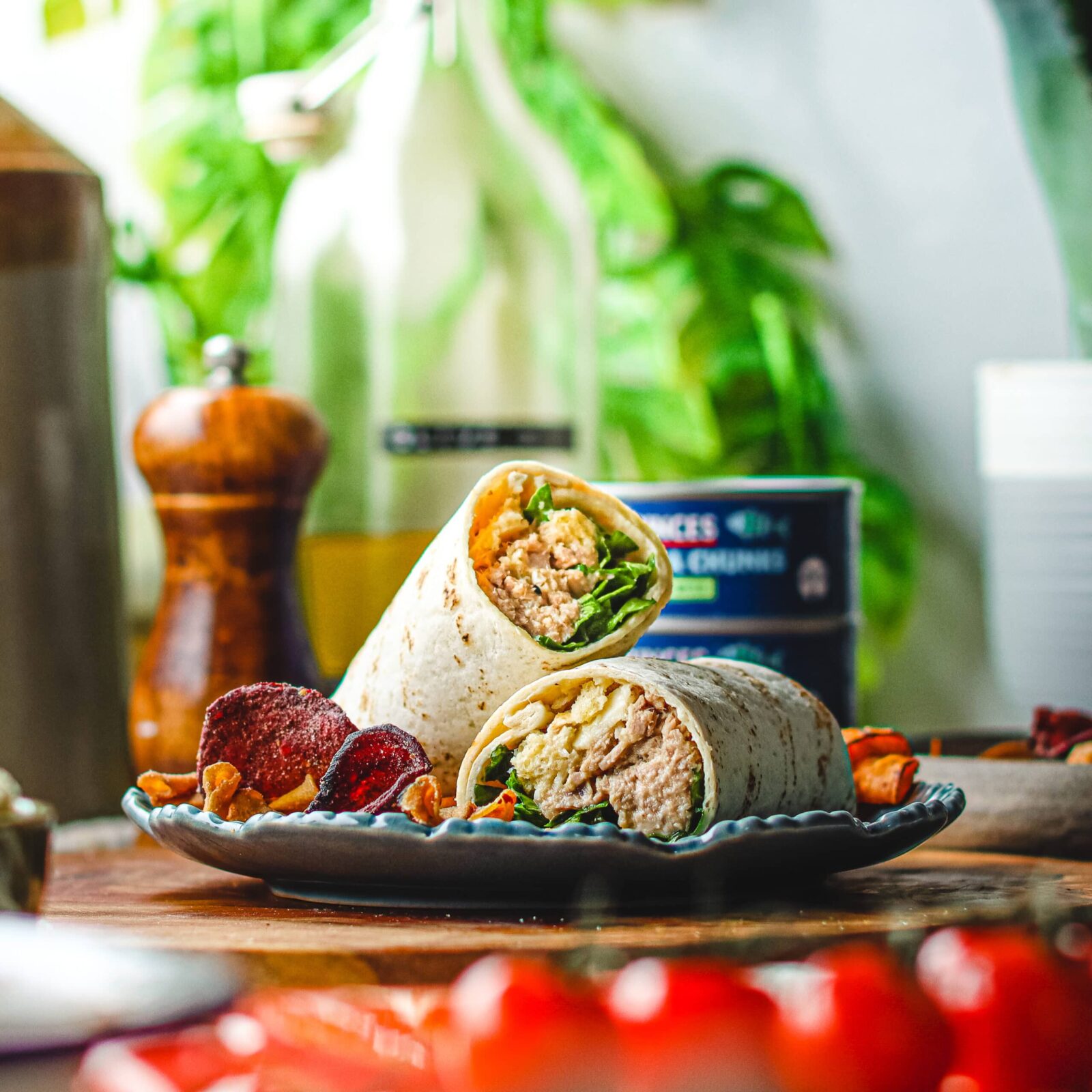 Crunchy Tuna Caesar Salad Wrap