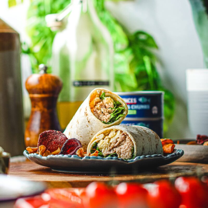 Crunchy Tuna Caesar Salad Wrap