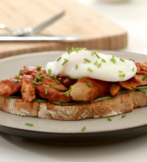 Princes Spicy Tomato Mackerel With Poached Egg on Toast